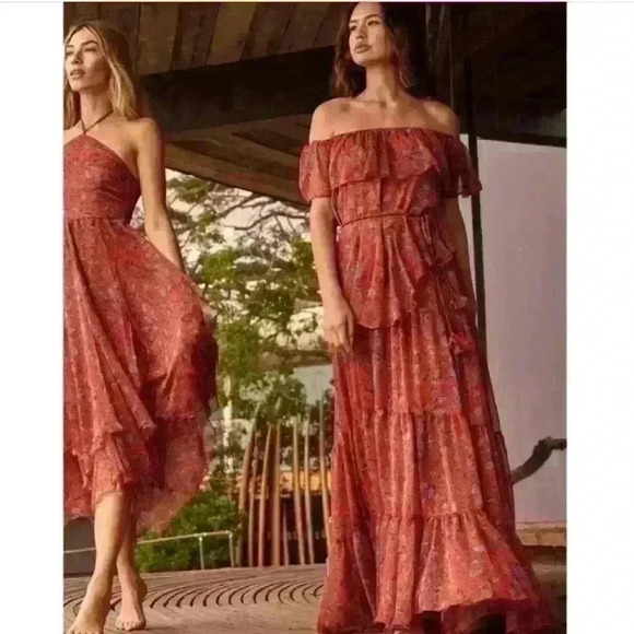 NEW Misa Los Angeles Kiera Maxi Dress in Aranciatta Paisley Size Xtra Small - Picture 1 of 16